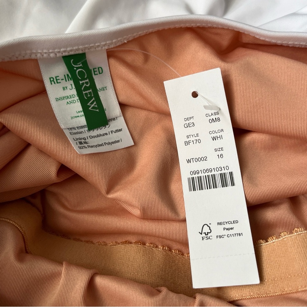 NWT. J. Crew White One-Shoulder One‎ piece Swimsuit - Picture 7 of 11
